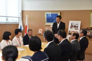 北海道松前中学校生徒会市長表敬訪問2