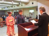 梁川会場の式典の様子
