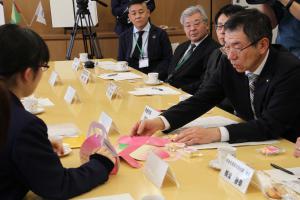 伊達市産の桃を使ったスイーツ製作報告会1