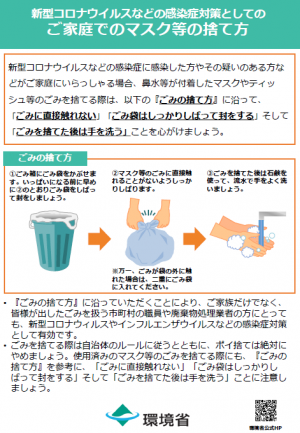 環境省によるマスク等の捨て方