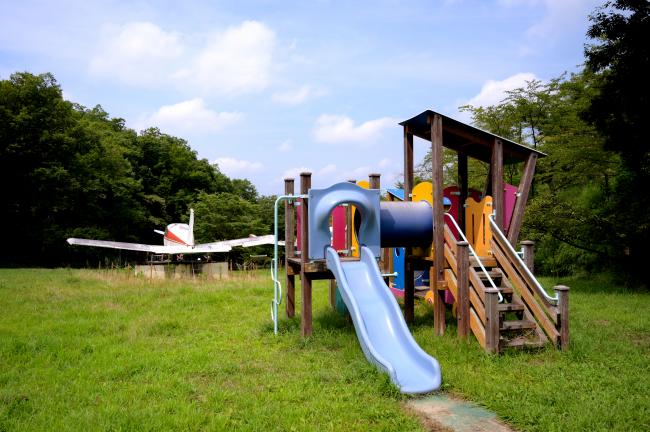 やながわ希望の森公園に併設されている遊具の写真