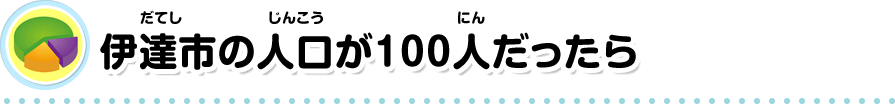 伊達市の人口が100人だったら？