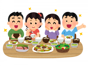 こどもが食事をしている画像