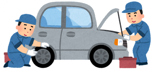 自動車を整備しているイラスト