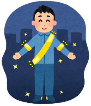 夜光反射材を着用する人のイラスト