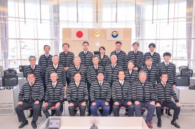 伊達市産ニットを着用する議員