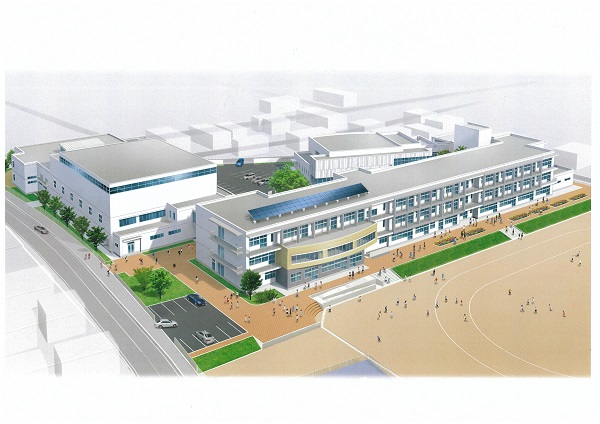 伊達小学校校舎改築工事完成予想図