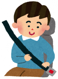 シートベルトを着用する子どものイラスト