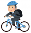 自転車通勤をする男性のイラスト