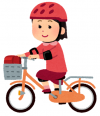 ヘルメットを着用し自転車に乗る女の子のイラスト