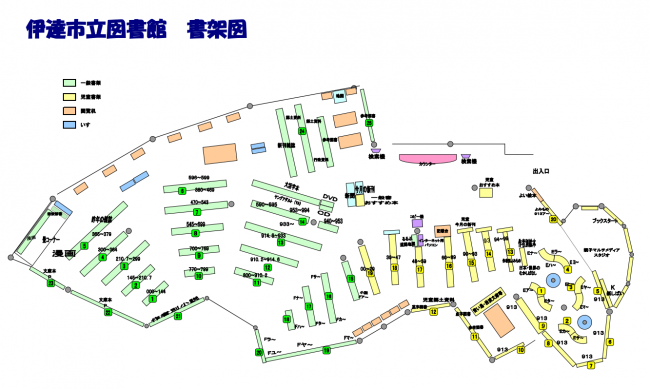 伊達市立図書館　書架図