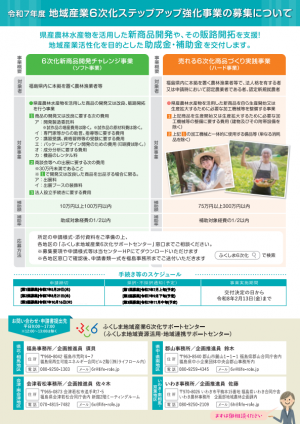 地域産業6次化ステップアップ強化事業のチラシ