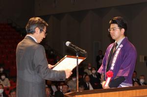 伊達市青少年育成市民会議表彰の様子