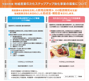 地域産業6次化ステップアップ強化事業のチラシ