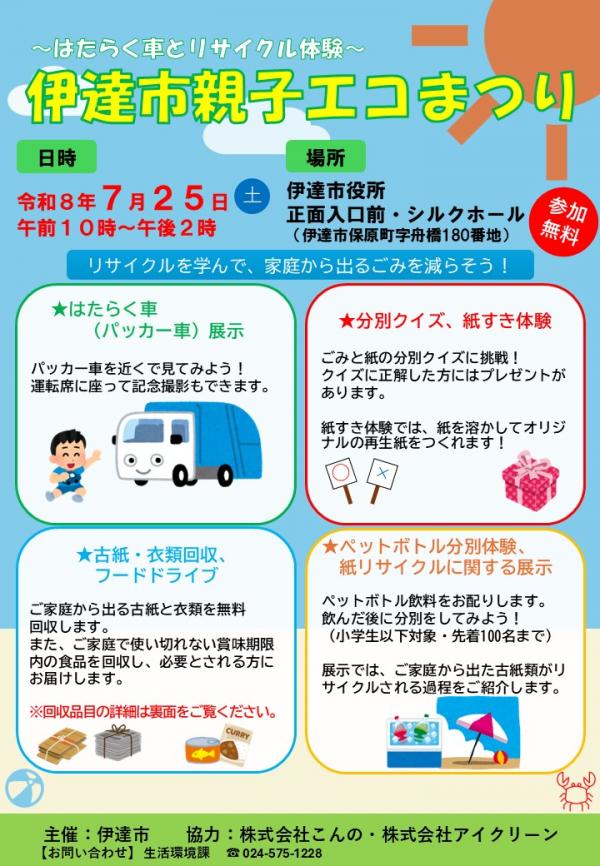 伊達市エコまつりチラシ表