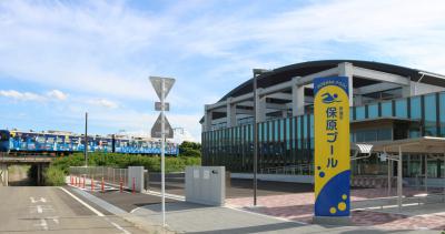 Outside the Hobara pool