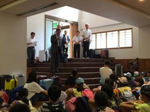 開校式で市長あいさつ
